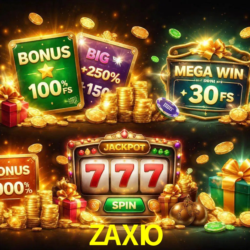 Tipos de bonos ZAXIO incluyendo recompensas de bienvenida y promociones continuas